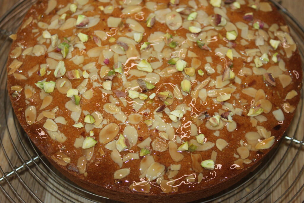 Tarta de almendra y pistacho